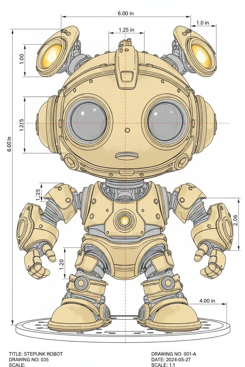 Supplied front elevation of the robot