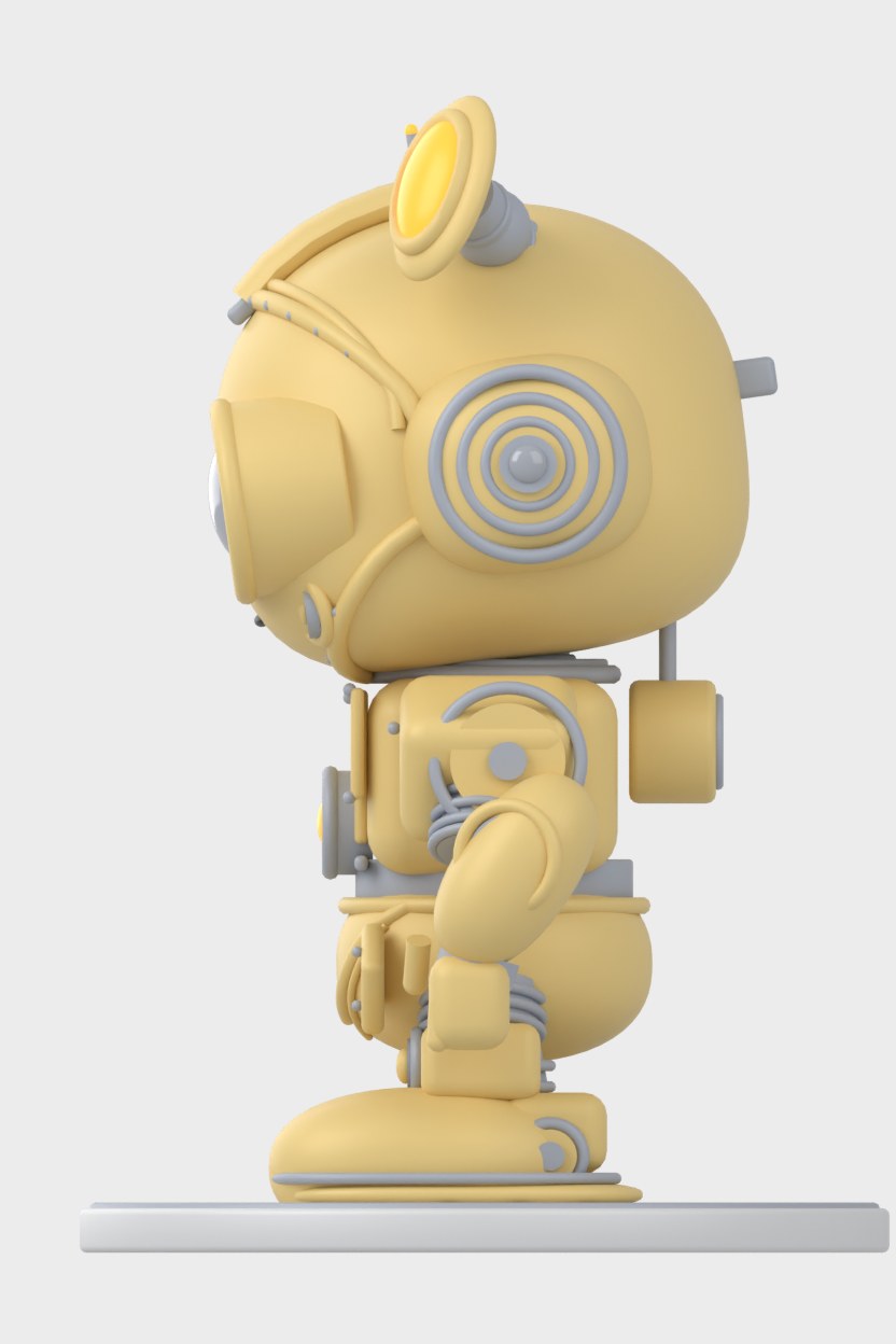 Blender render of the model from the side